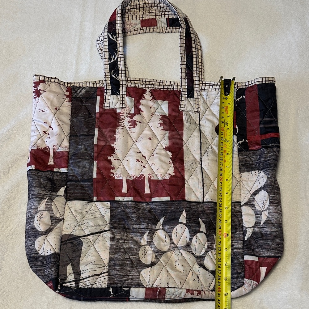 Patchwork Tote Bag - Red and Black